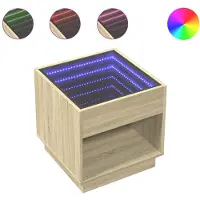 vidaXL Nachtkastje met Infinity LED 50x50x50 cm sonoma eikenkleurig