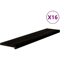 vidaXL Traptreden 16 st 120x25x2 cm massief eikenhout bruin-zwart