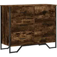 vidaXL Ladekast 91x35,5x74,5 cm bewerkt hout gerookt eikenkleurig
