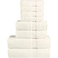 vidaXL 8-delige Handdoekenset SOLUND 600 g/m² crèmekleurig