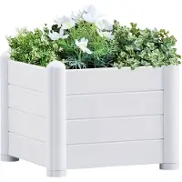vidaXL Plantenbak verhoogd 43x43x35 cm PP wit