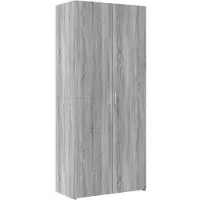 vidaXL Hoge kast 80x42,5x185 cm bewerkt hout grijs sonoma eikenkleurig