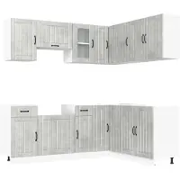 vidaXL 11-delig keukenkastenset Lucca, betongrijs, houtvezel