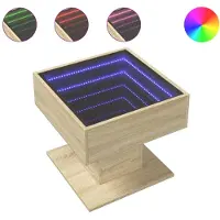 vidaXL LED-salontafel Sonoma eik, 50x50x45 cm, houtvezel