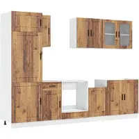 vidaXL 8-delige Keukenkastenset Kalmar bewerkt hout oud houtkleurig