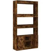 vidaXL Hoge kast 92x33x180 cm bewerkt hout gerookt eikenkleurig