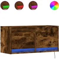 vidaXL TV-wandmeubel met LED-verlichting, gerookt eikenhout, 80x31x38 cm