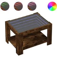 vidaXL LED-salontafel, gerookt eikenfineer, 73x53x45 cm, houtvezelplaat
