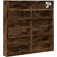 vidaXL Vitrinekast 60x8,5x58 cm bewerkt hout gerookt eikenkleurig