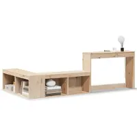 vidaXL Nachtkastje met bureau 222x107x75 cm massief grenenhout