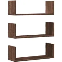 vidaXL Wandschappen 3 st 58x18x18 cm bewerkt hout bruin eikenkleurig