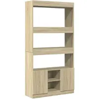 vidaXL Hoge kast 92x33x180 cm bewerkt hout sonoma eikenkleurig
