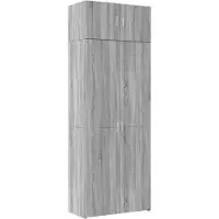 vidaXL Opbergkast 80x42,5x225 cm bewerkt hout grijs sonoma eikenkleur