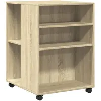 vidaXL Bijzettafel met wieltjes 55x60x78 cm hout sonoma eikenkleurig