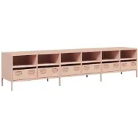 vidaXL Tv-meubel 202x39x43,5 cm koudgewalst staal roze