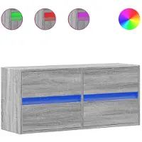 vidaXL Tv-wandmeubel met LED-verlichting 100x31x45 cm grijs sonoma