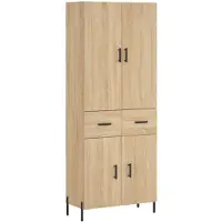 vidaXL Hoge kast 69,5x34x180 cm bewerkt hout sonoma eikenkleurig