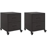 vidaXL Nachtkastjes 2 st 36x39x43,5 cm staal zwart