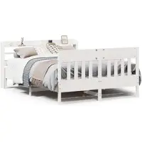 vidaXL Bedframe zonder matras massief grenenhout wit 140x190 cm