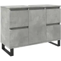 vidaXL Badkamerkast 80x33x60 cm bewerkt hout betongrijs