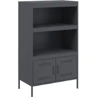 vidaXL Hoge kast 68x39x113 cm staal antracietkleurig