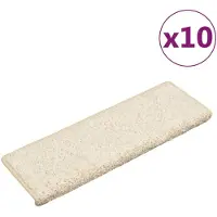 vidaXL Trapmatten 10 st 65x21x4 cm Wit Rechthoekige Rand