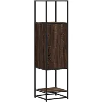 vidaXL Hoge kast, bruin, eikenlook, 35,5 x 35 x 139 cm, houtvezel, metaal
