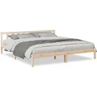 vidaXL Bedframe extra lang zonder matras massief grenenhout 200x210 cm