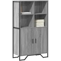 vidaXL Hoge kast, grijs Sonoma, 79,5 x 35,5 x 137,5 cm, houtvezel