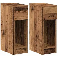 vidaXL Nachtkastjes 2 st met lade 20x36x60 cm oud houtkleurig
