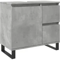 vidaXL Badkamerkast 65x33x60 cm bewerkt hout betongrijs