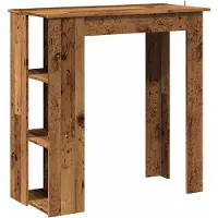 vidaXL Bartafel met schap 102x50x103,5 cm bewerkt hout oud houtkleurig
