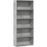 vidaXL Boekenkast 80x30x189 cm bewerkt hout betongrijs