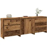 vidaXL 3-delige Dressoirs bewerkt hout oud houtkleurig