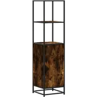 vidaXL Hoge kast 35,5x35x139 cm bewerkt hout en metaal gerookt eiken