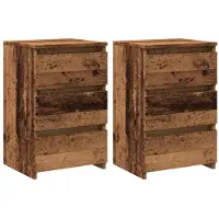 vidaXL Nachtkastjes 2 st 40x35x62,5 cm bewerkt hout oud houtkleurig