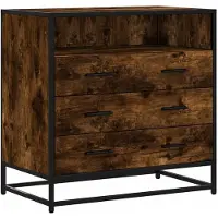 vidaXL Ladekast 70x41x70 cm bewerkt hout gerookt eikenkleurig