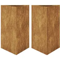 vidaXL Plantenbakken 2 st Driehoekig 50x43x75 cm weervast staal