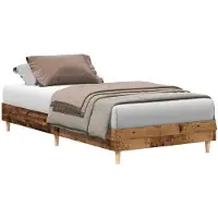 vidaXL Bedframe zonder matras 90x200 cm spaanplaat bewerkt hout