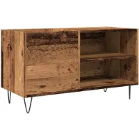 vidaXL Platenkast 84,5x38x48 cm bewerkt hout oud houtkleurig