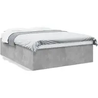 vidaXL Bedframe, betonkleur, 150x200 cm, houtvezelplaat