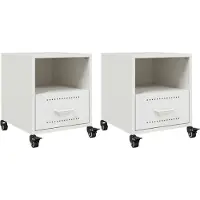 vidaXL Nachtkastjes 2 st 36x39x43,5 cm staal wit