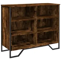 vidaXL Dressoir 91x35,5x74,5 cm bewerkt hout gerookt eikenkleurig