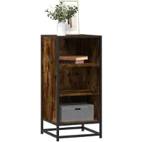 vidaXL Dressoir, gerookt eikenfineer, 35,5 x 35 x 76 cm, houtvezel en metaal