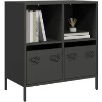 vidaXL Dressoir 68x39x73,5 cm koudgewalst staal zwart