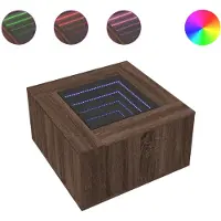 vidaXL LED-salontafel bruin, eikenlook, 60x60x40 cm, houtvezel