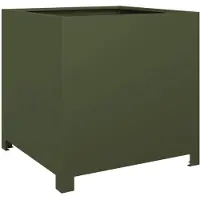 vidaXL Plantenbak 50x50x50 cm staal olijfgroen