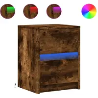 vidaXL Nachtkastjes met LED 2 st bewerkt hout gerookt eikenkleurig
