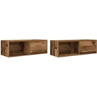 vidaXL Tv-meubels 2 st 80x31x25,5 cm bewerkt hout oud houtkleurig