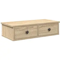 vidaXL Wandschap met lades 60x28x15 cm bewerkt hout sonoma eikenkleur
